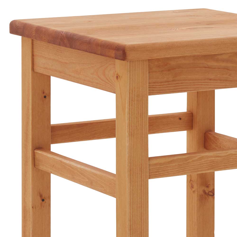 Kiefernholz Barhocker in Laugenfarbig - Ribardo