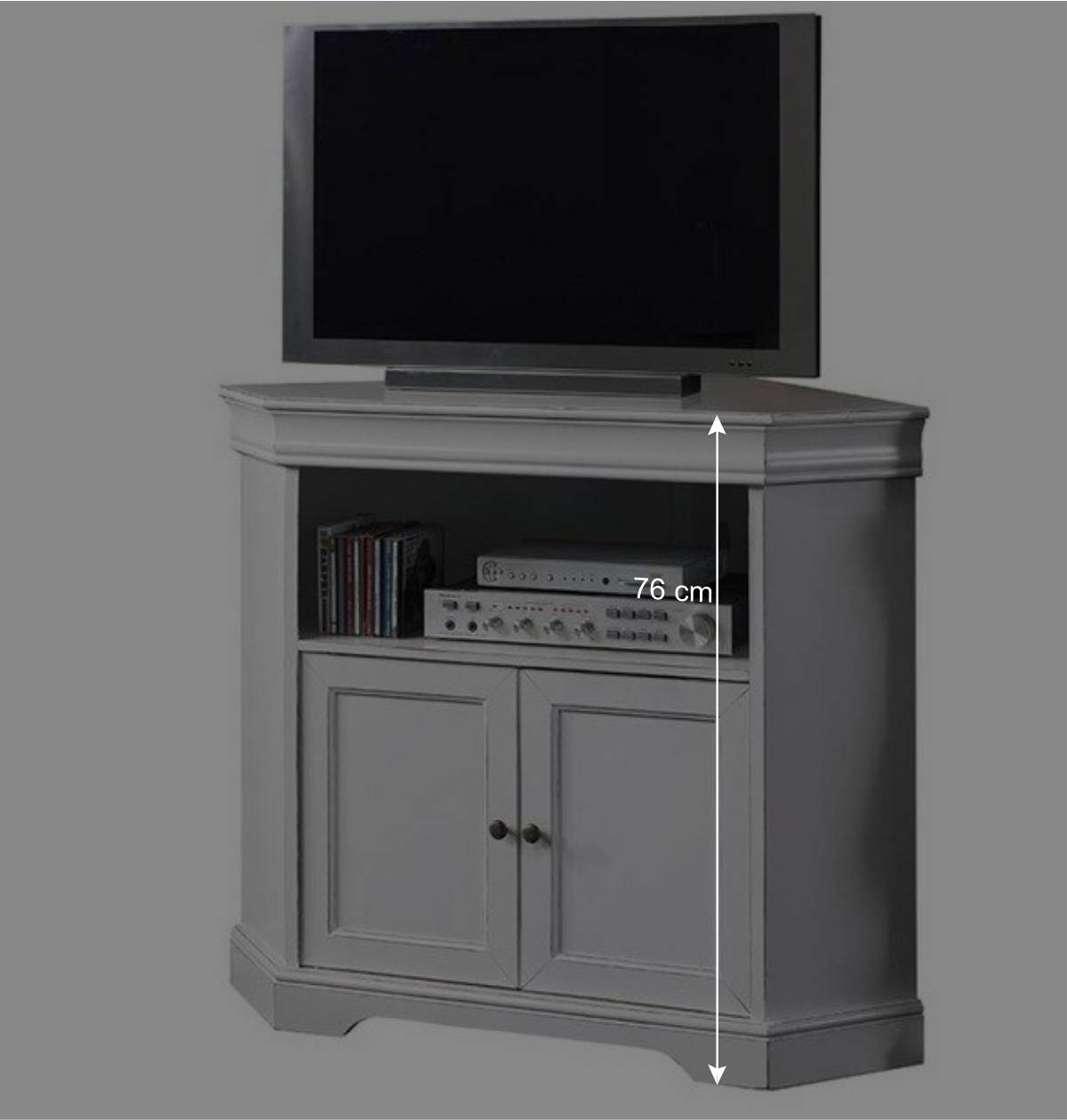 TV Unterschrank für Ecke in Weiß - Zarinas