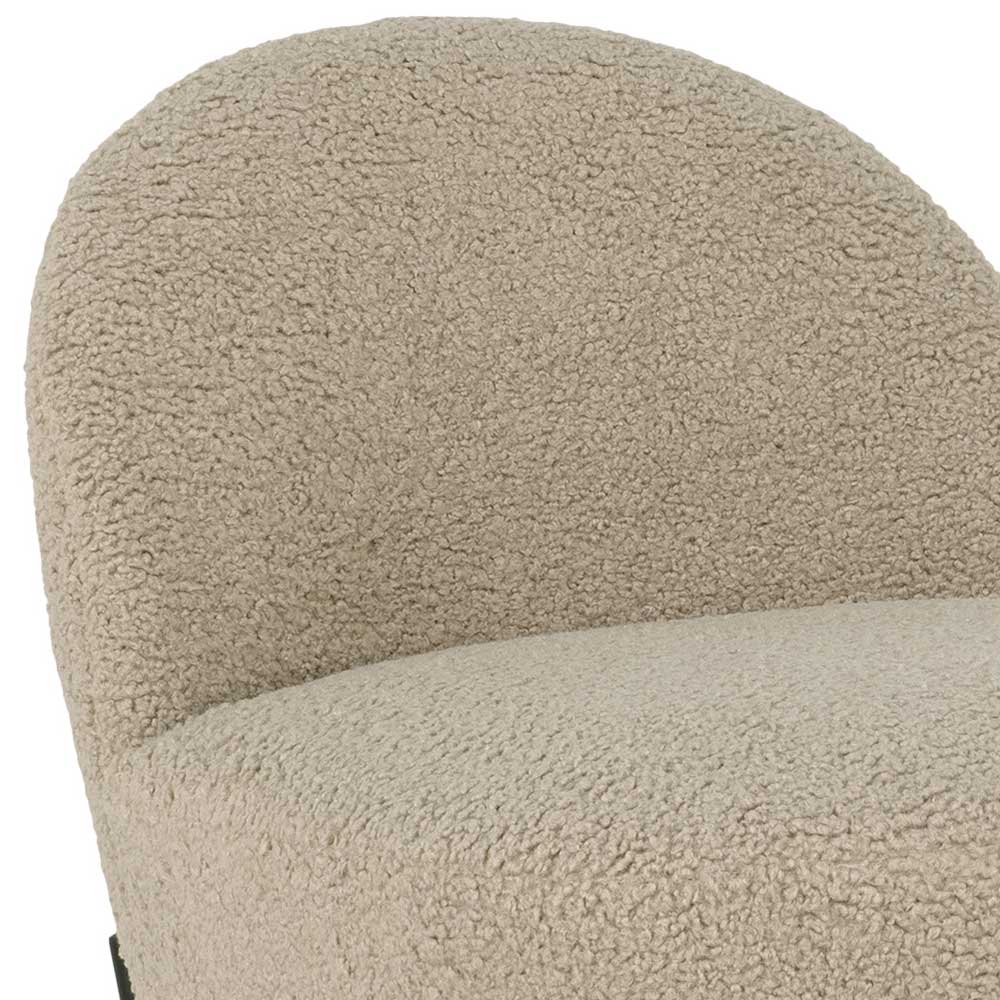 Plüsch Sessel ohne Armlehnen in Beige - Zutana