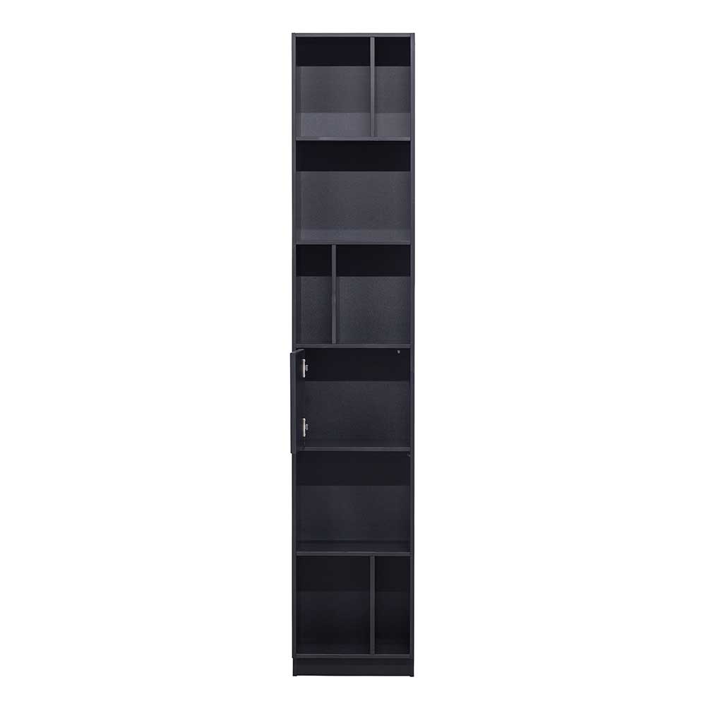 40x210x40 Standregal in Schwarz aus Kiefer - Niwidus