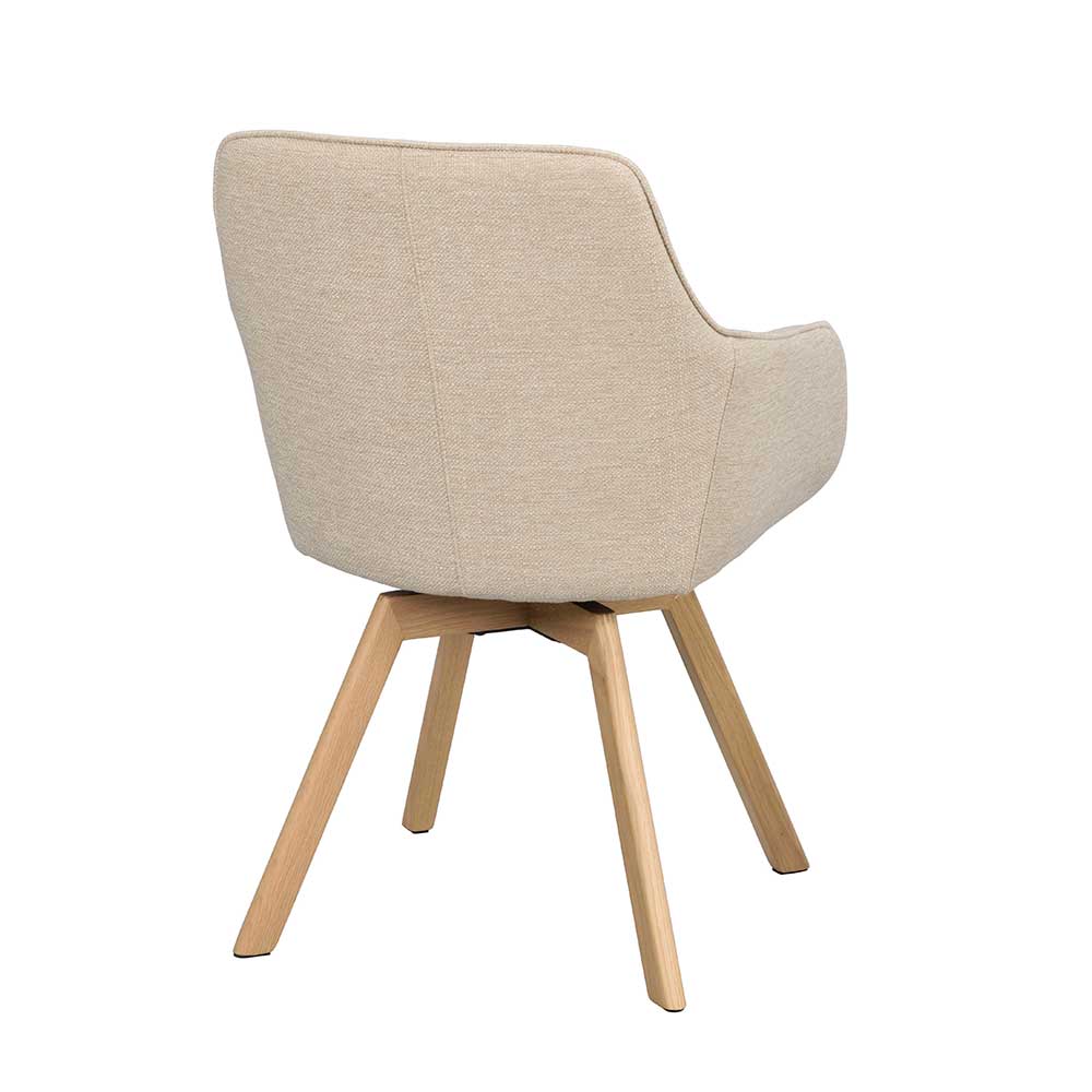 Drehbarer Tischsessel in Creme - Vecchio (2er Set)