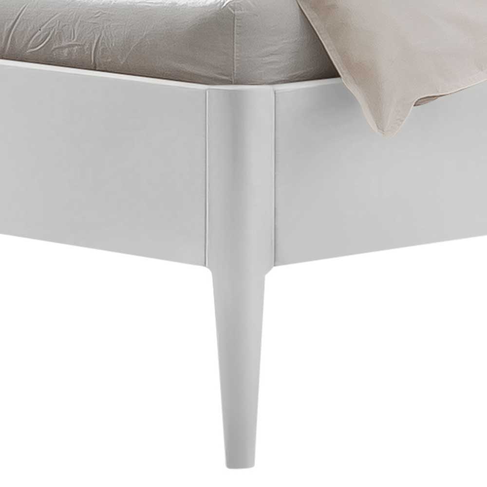 Weißes Bett mit Stoff Kopfteil in Grau - Pecorino