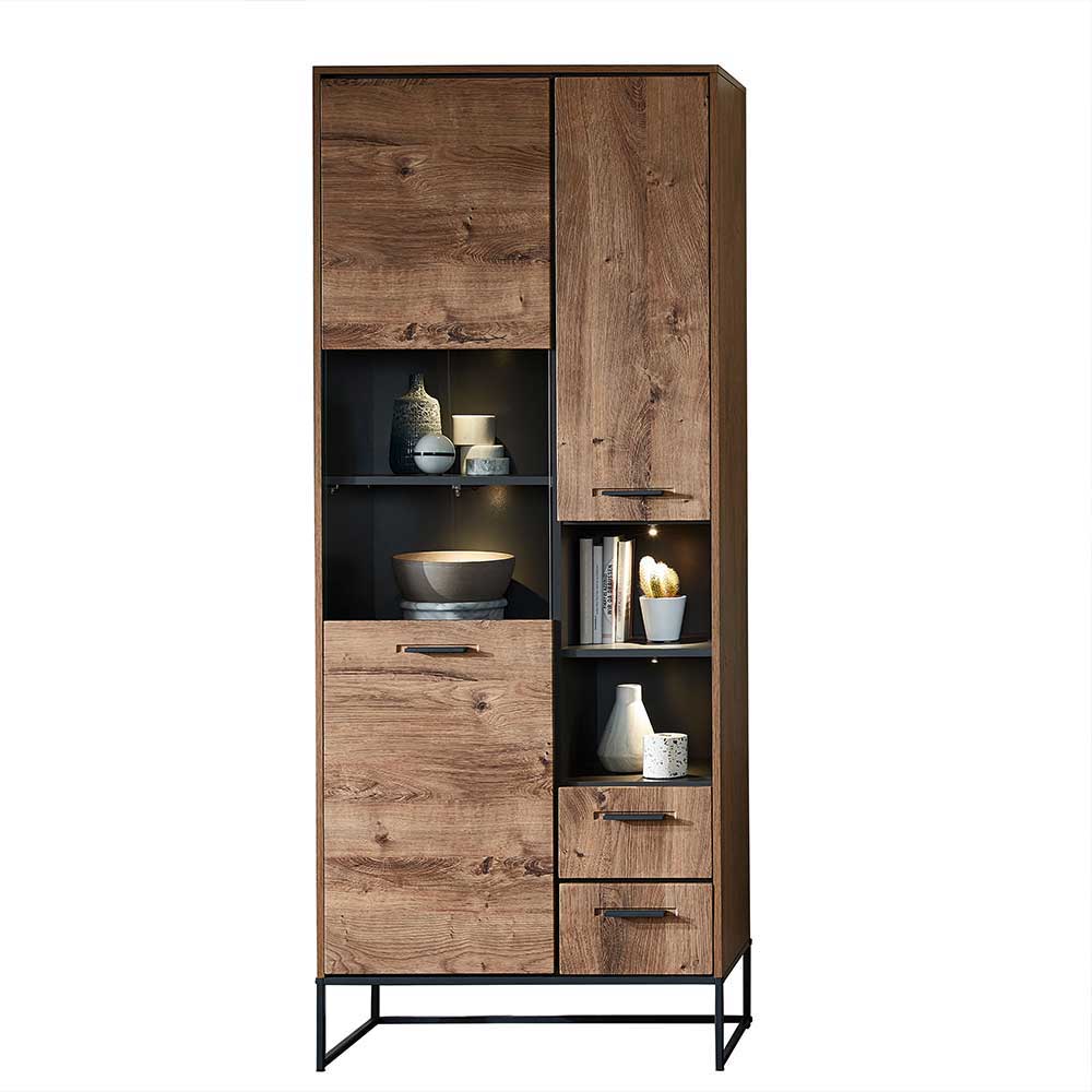 Wohnzimmer Design Wohnwand Möbelset - Xindus (vierteilig)