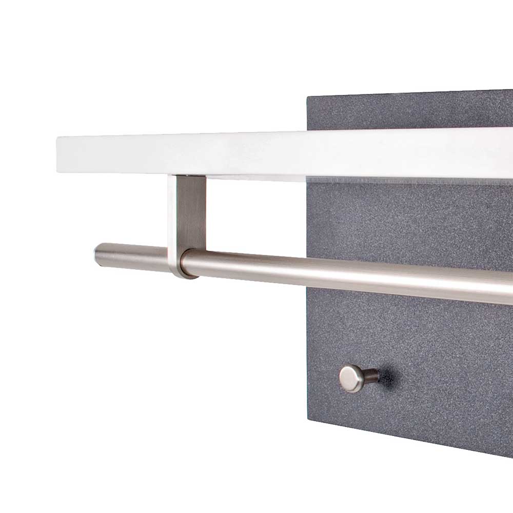 Hängende Garderobe Anin in Weiß Grau