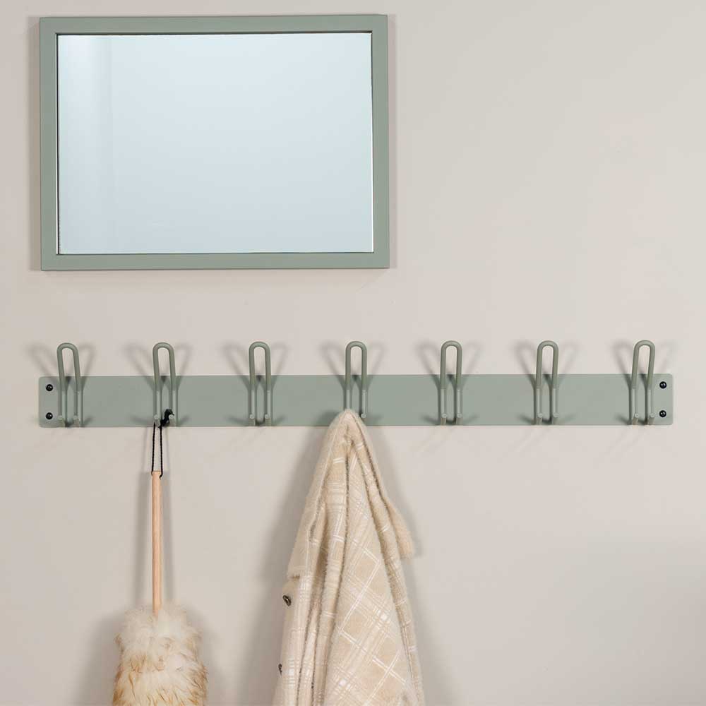 Graugrüne Wandgarderobe aus Metall - Mecia