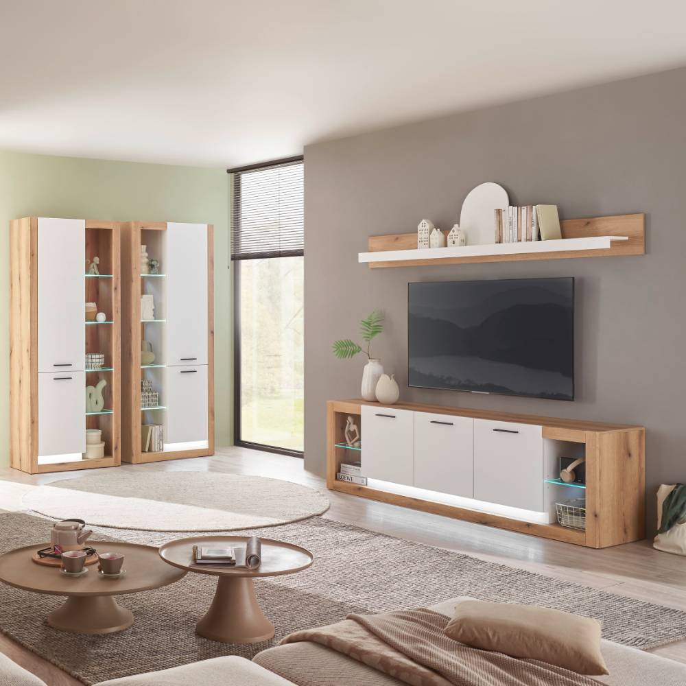TV Anbauwand Set - Adejano (vierteilig)