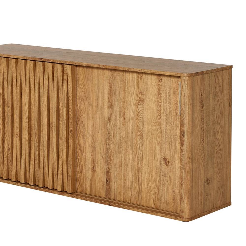 Schiebetüren-Sideboard in Eiche Holzoptik - Lavencia