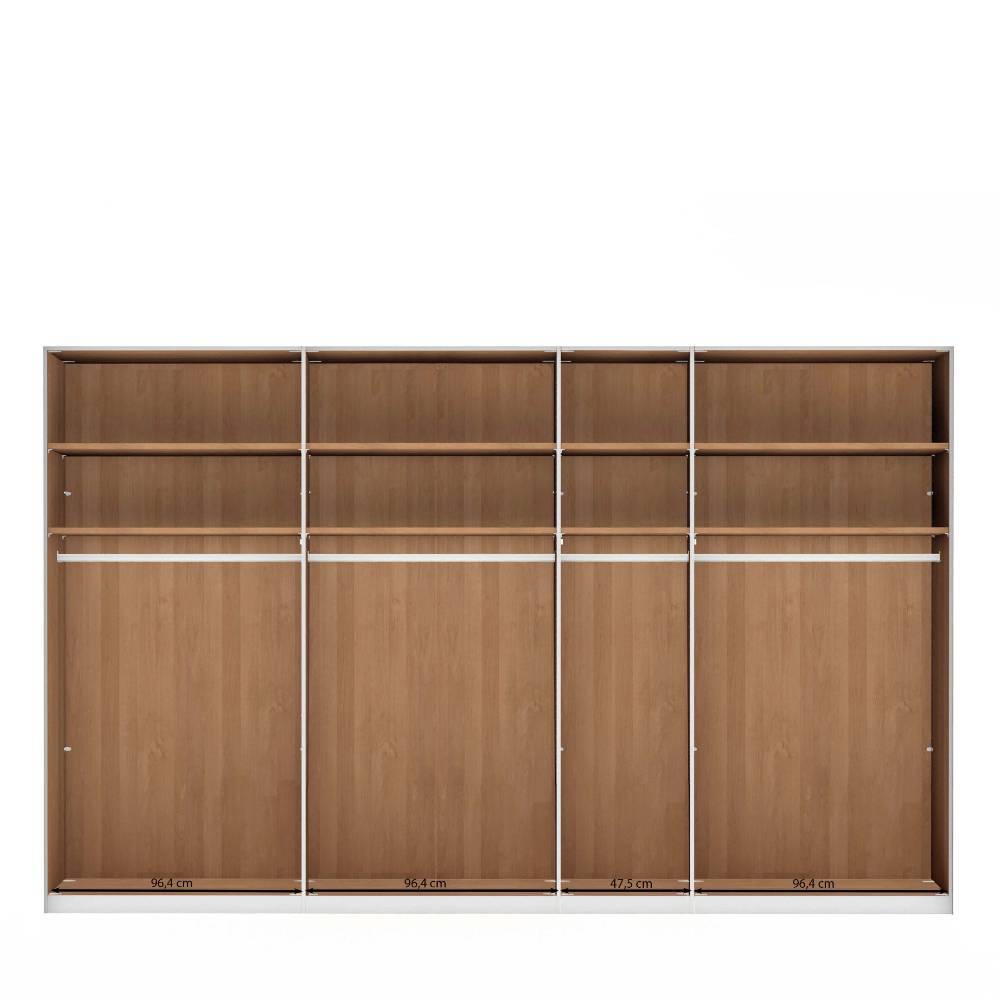 7-türiger Kleiderschrank in Eiche Bianco - Yanicas
