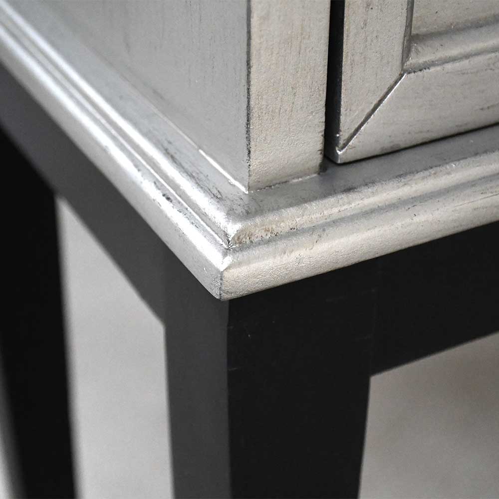 Design Konsolentisch in Silber & Schwarz - Formosa