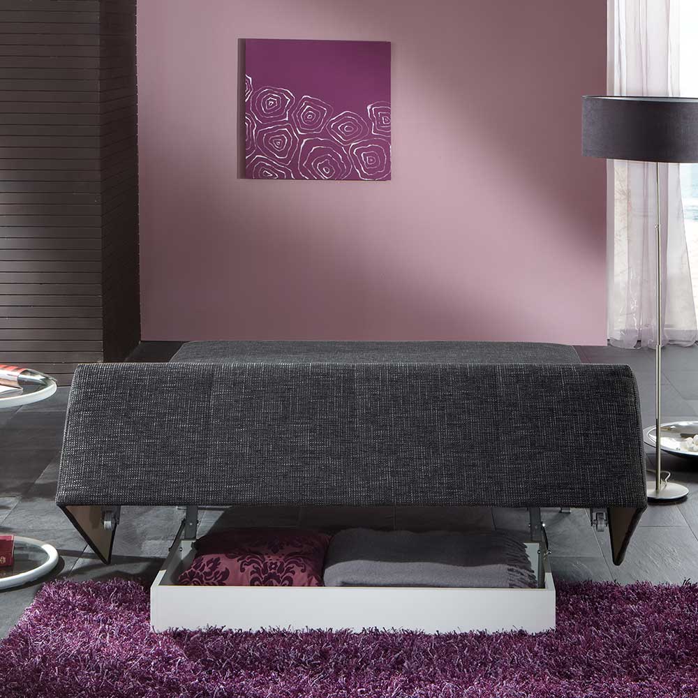 Schlafcouch ohne Armlehnen in Schwarzgrau - Chianta