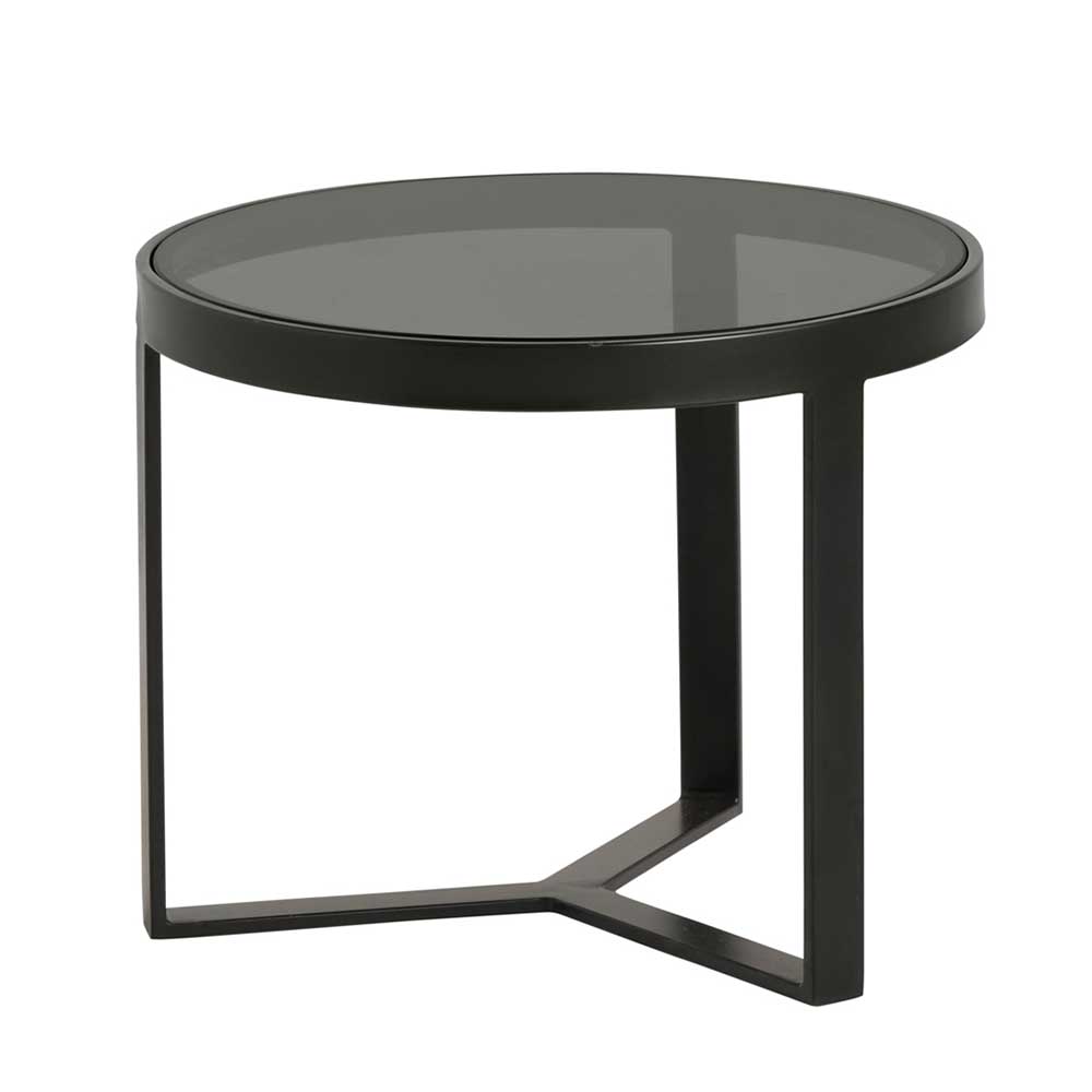 Moderner Beistelltisch mit Rauchglas Platte - Louisa