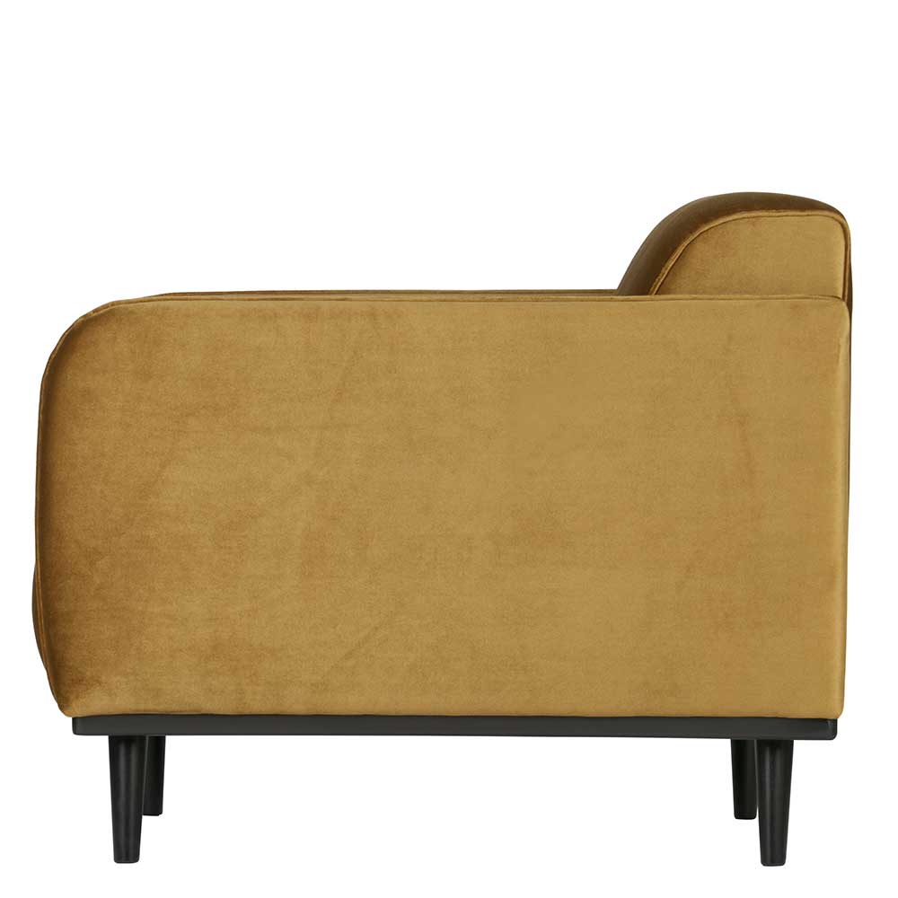 Topp Retro Sessel in Honig Gelb Samt - Viradossa