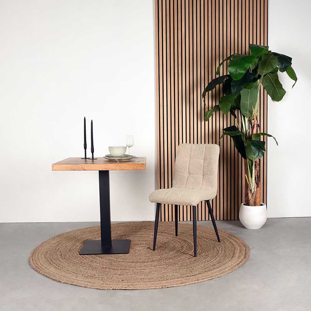 Esszimmerstuhl aus Boucle in Beige - Lurena
