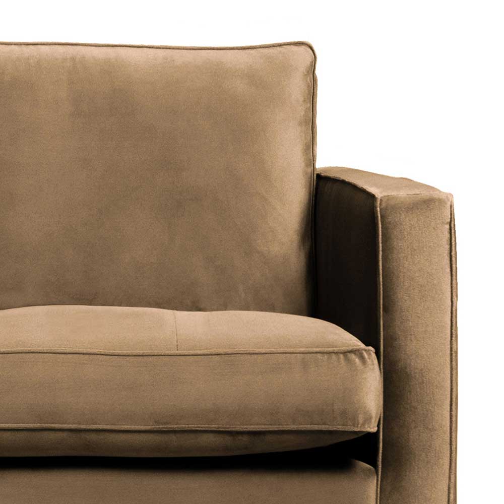 Samt Dreisitzer in Taupe - Museo