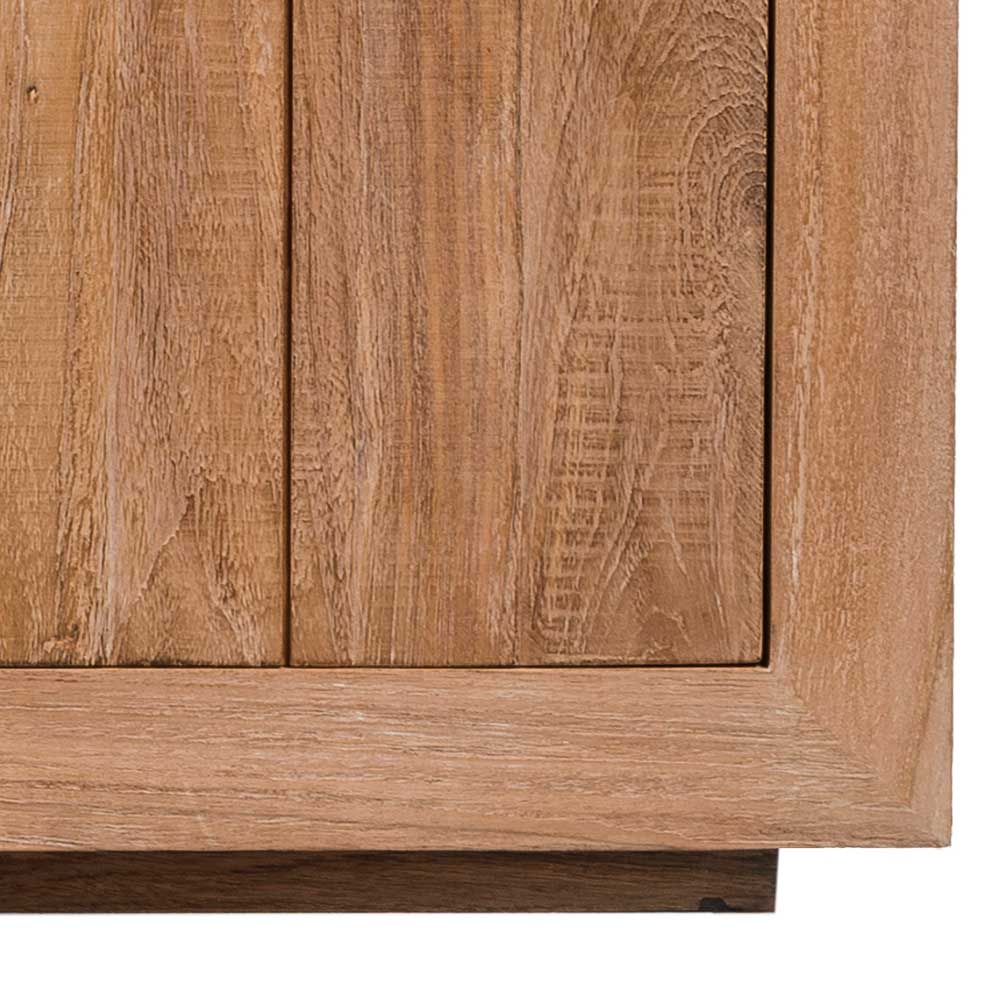 Teakholz Sideboard Ecke mit sichtbarem Sockel und Holzmaserung – Myons
