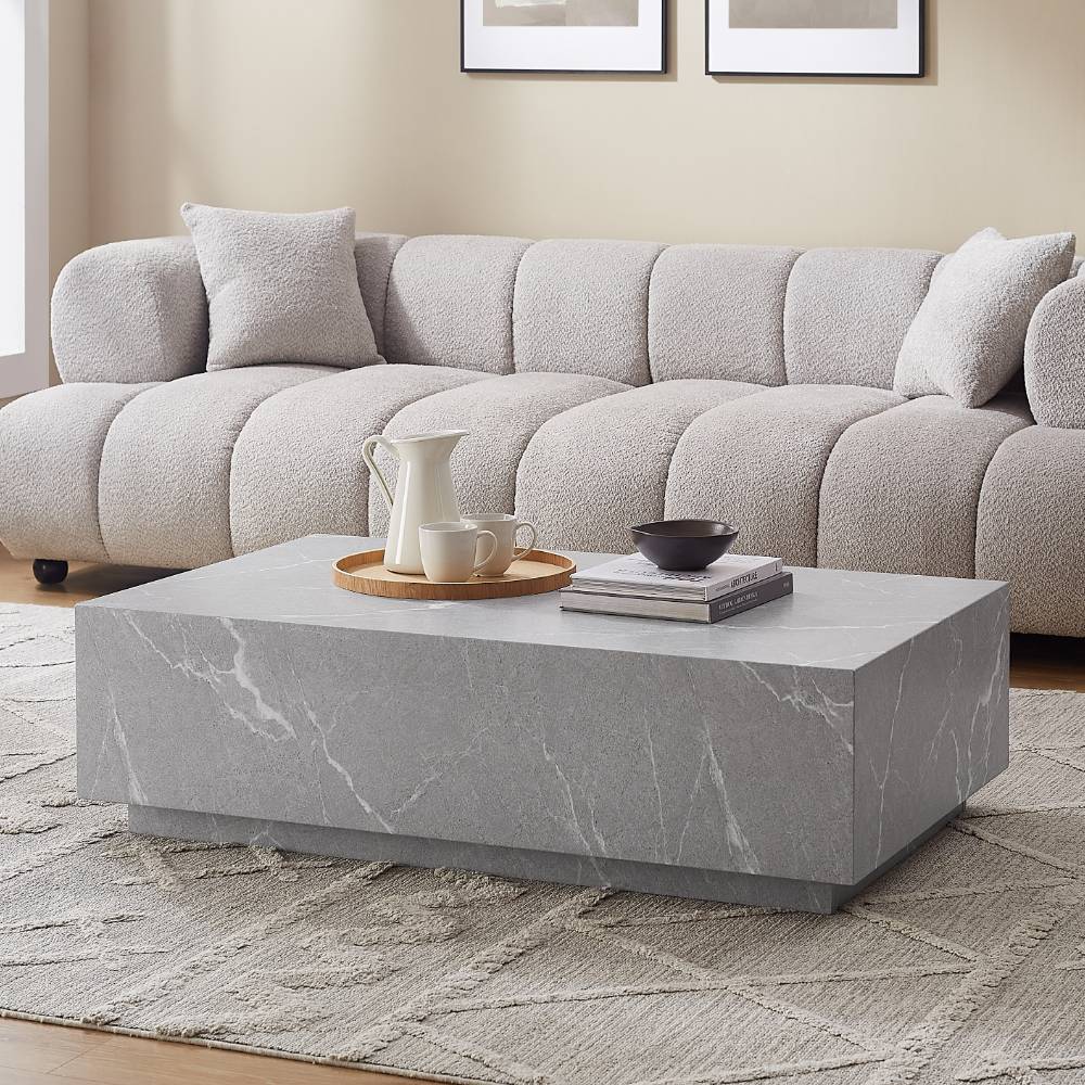 Wohnzimmer Tisch in Marmor Optik Grau - Soonga