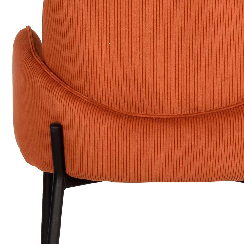 Barhocker mit Armlehnen aus Cord Rost Braun - Benede (2er Set)