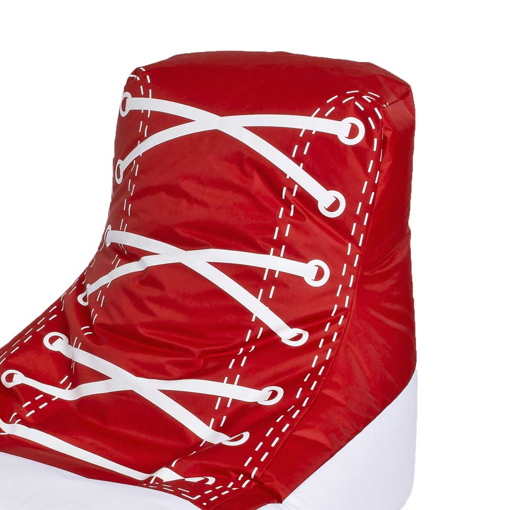 Sitzsack Turnschuh Marianne in Rot Weiß