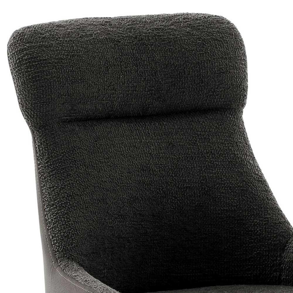 Drehstühle in Anthrazit mit Edelstahl - Danah (2er Set)