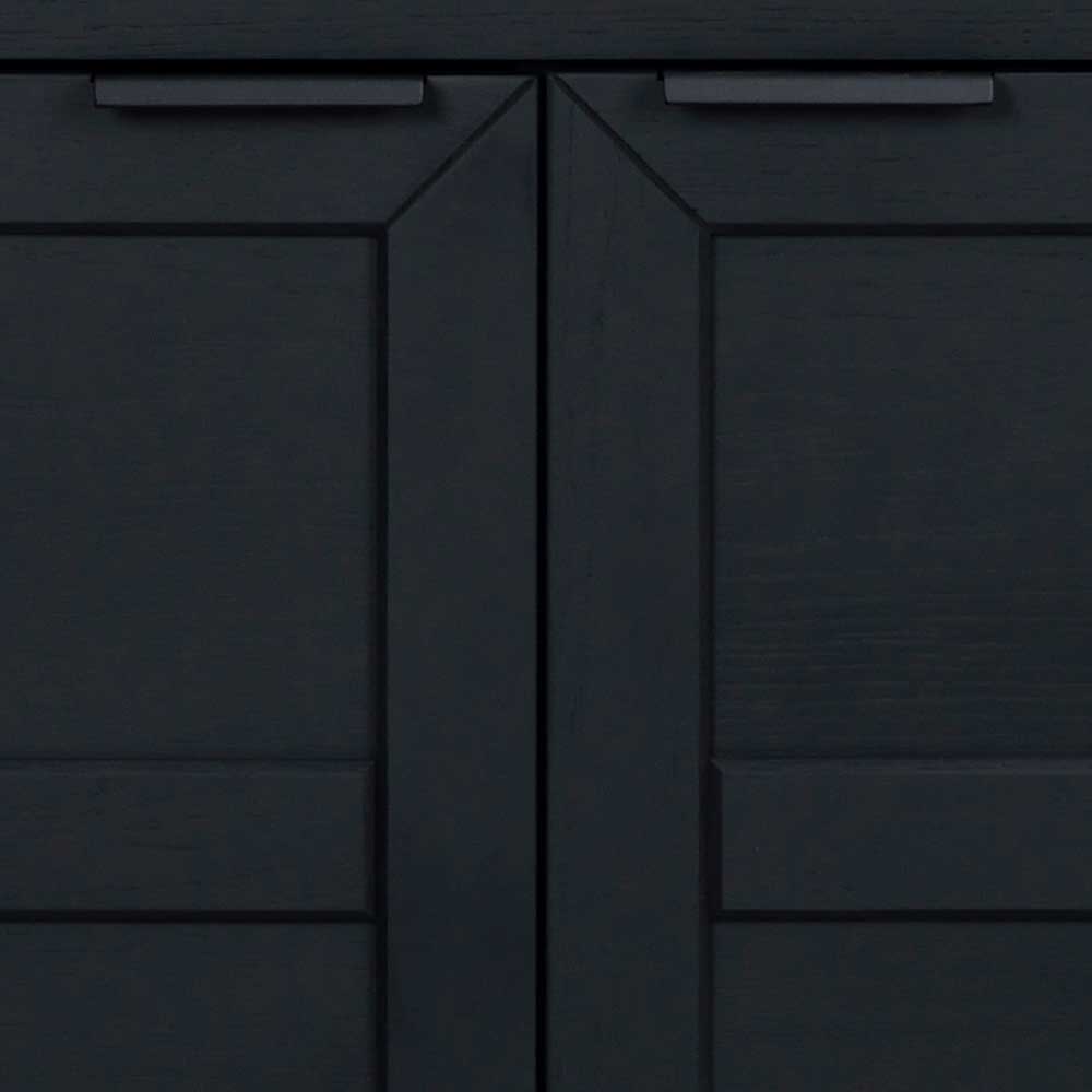 Design Türen Kommode in Eiche Schwarz - Meciva