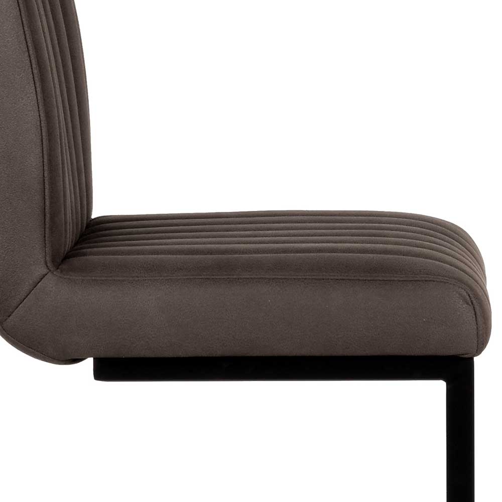 Barhocker mit Rückenlehne in Anthrazit - Katrona (2er Set)