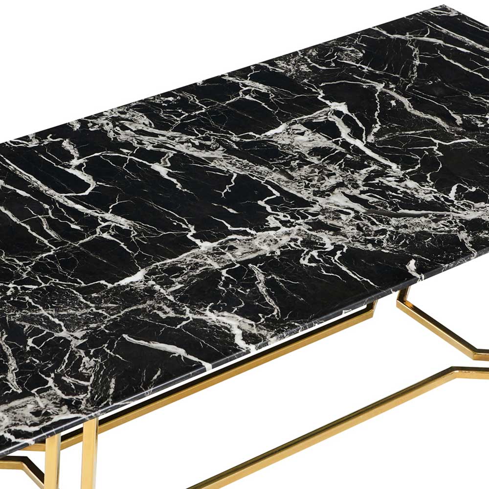 Glas Couchtisch in Schwarz Grau Marmor Optik - Goyan