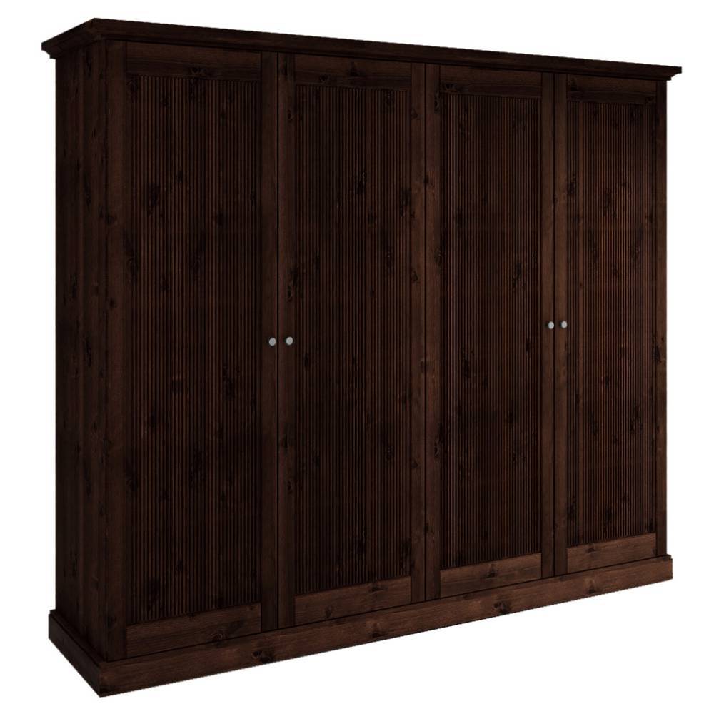 Modern Country Kleiderschrank in Dunkelbraun - Nauizia