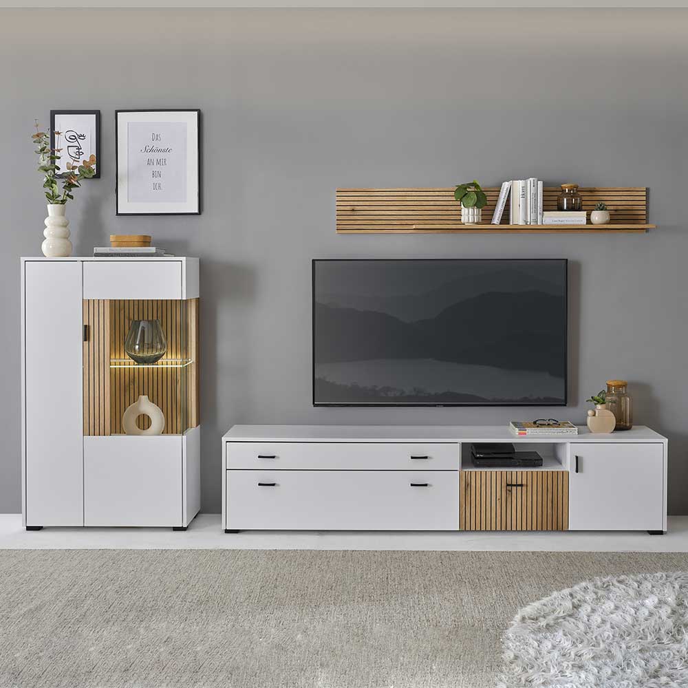 Highboard & TV Lowboard & Wandboard Set - Nenaloro (dreiteilig)