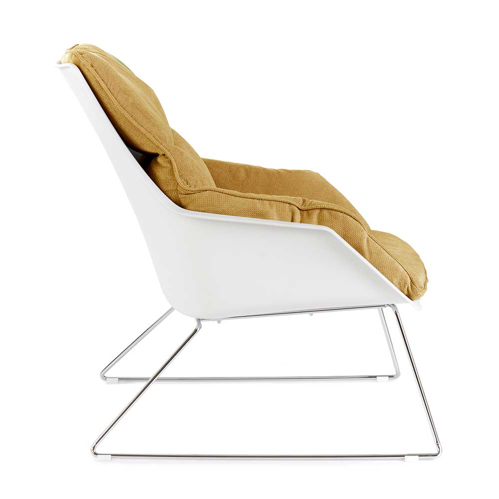 Designsessel in Gelb und Weiß - Navarra (2er Set)