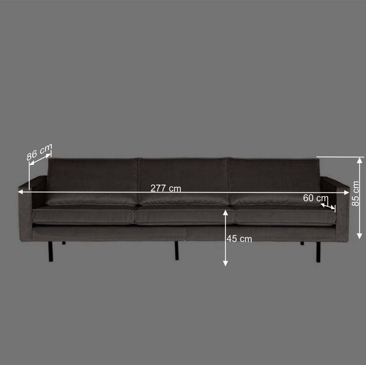 3-Sitzer Couch mit Samtbezug Museo in Taupe