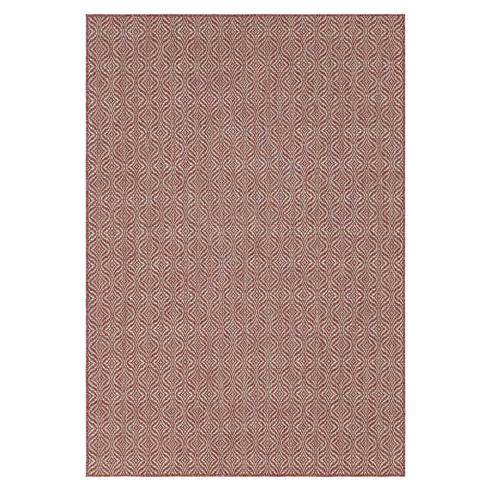 Moderner Outdoor Teppich in Rost & Creme - Ranieros