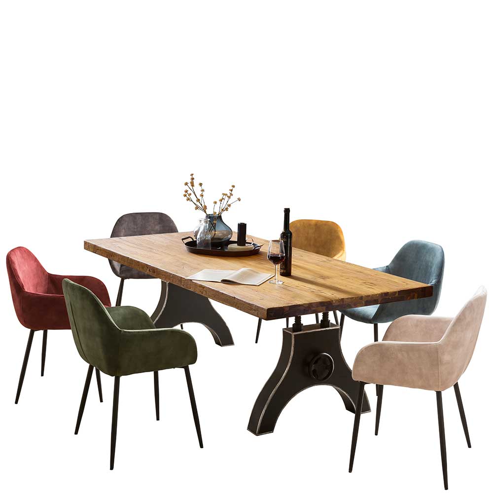 Teakholz Tisch mit Eisen-Gestellen - Harper