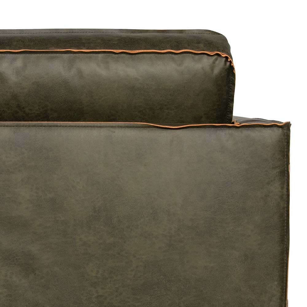 3er Retro Couch in Oliv Grün - Gonlamo