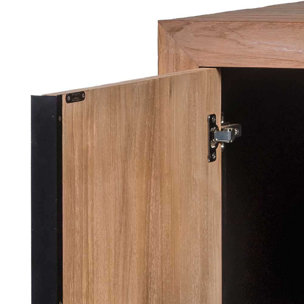 Sideboard offene Teakholz Tür mit Scharnier und schwarzer Innenseite – Myons