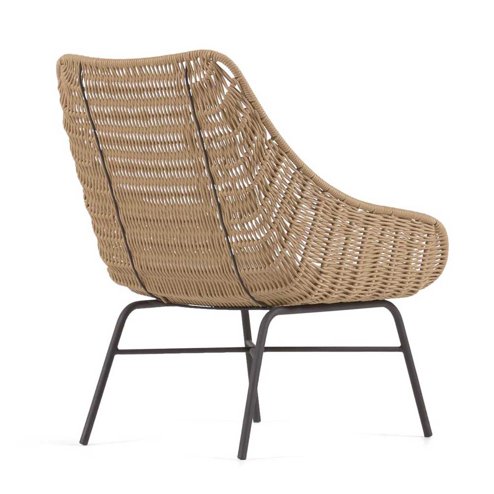 Loungestuhl aus Kordelgeflecht in Beige - Abecra (2er Set)