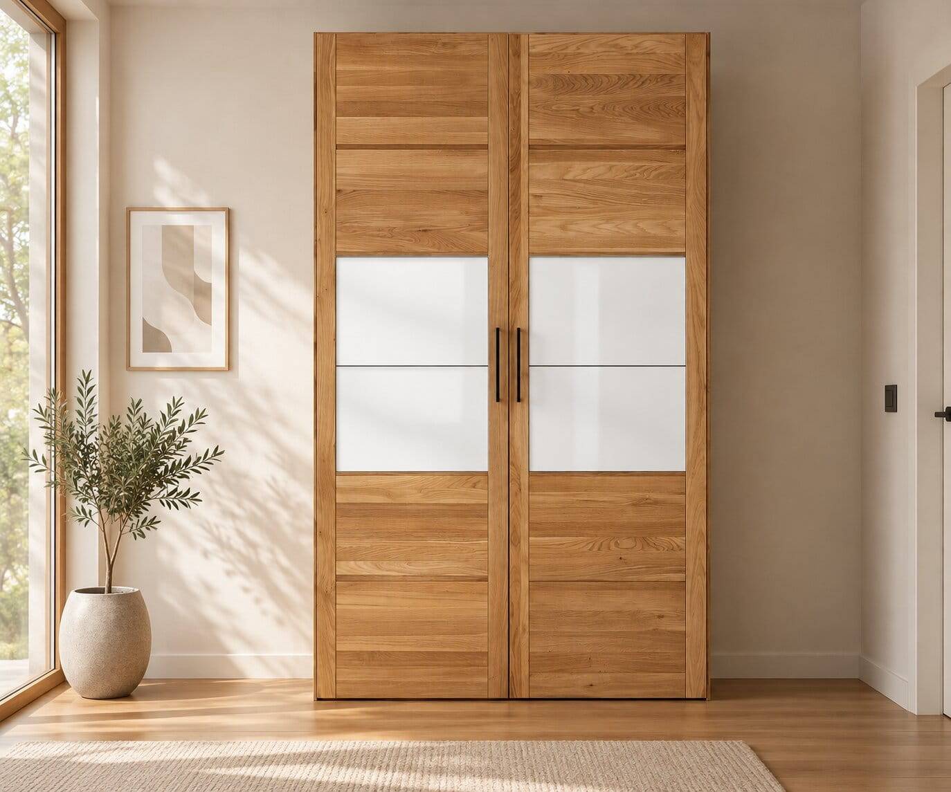 Schlafzimmerschrank mit Doppeltür aus Wildeiche - Zaisan
