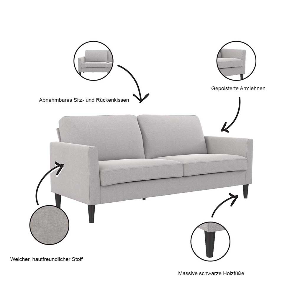 Dreisitzer Sofa mit Taschenfederkern - Brandos