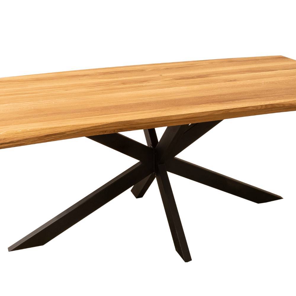 Design Eichenholztisch mit Metallgestell - Epos