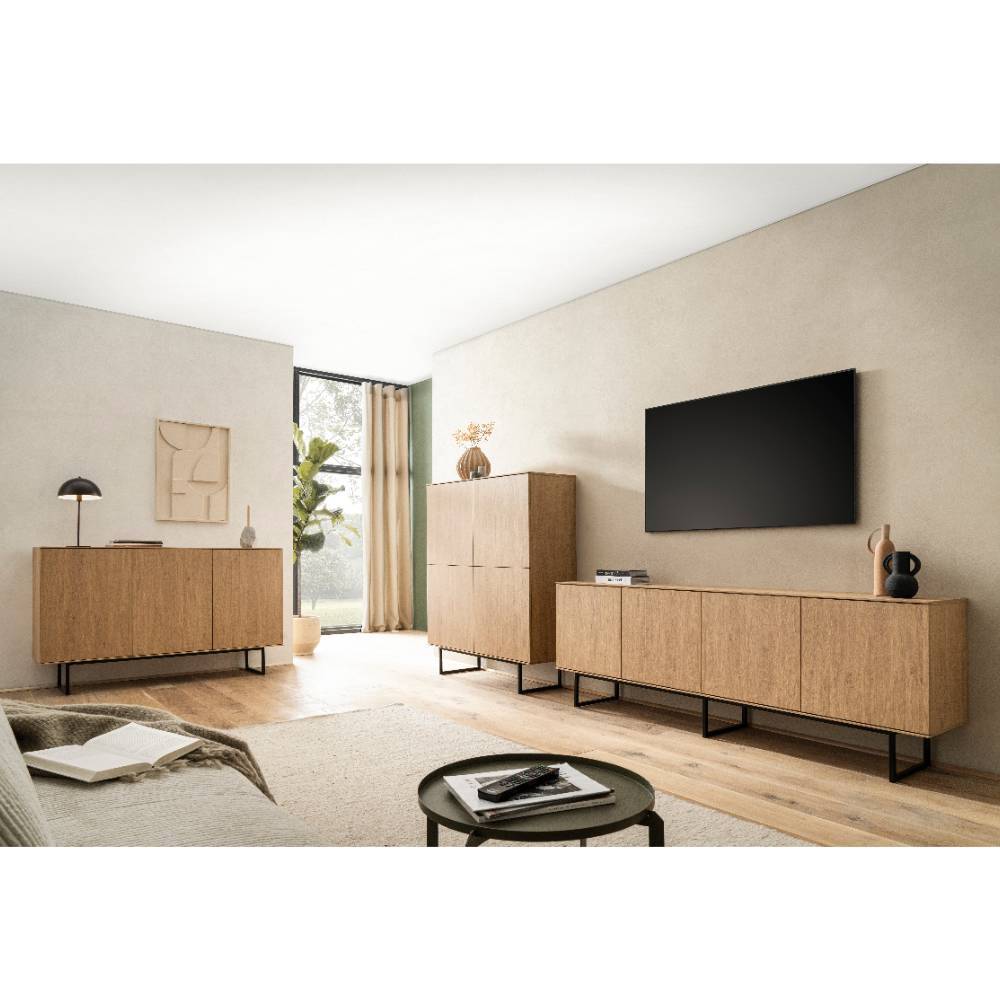 3-türiges Sideboard in Eiche Stone - Jaskin