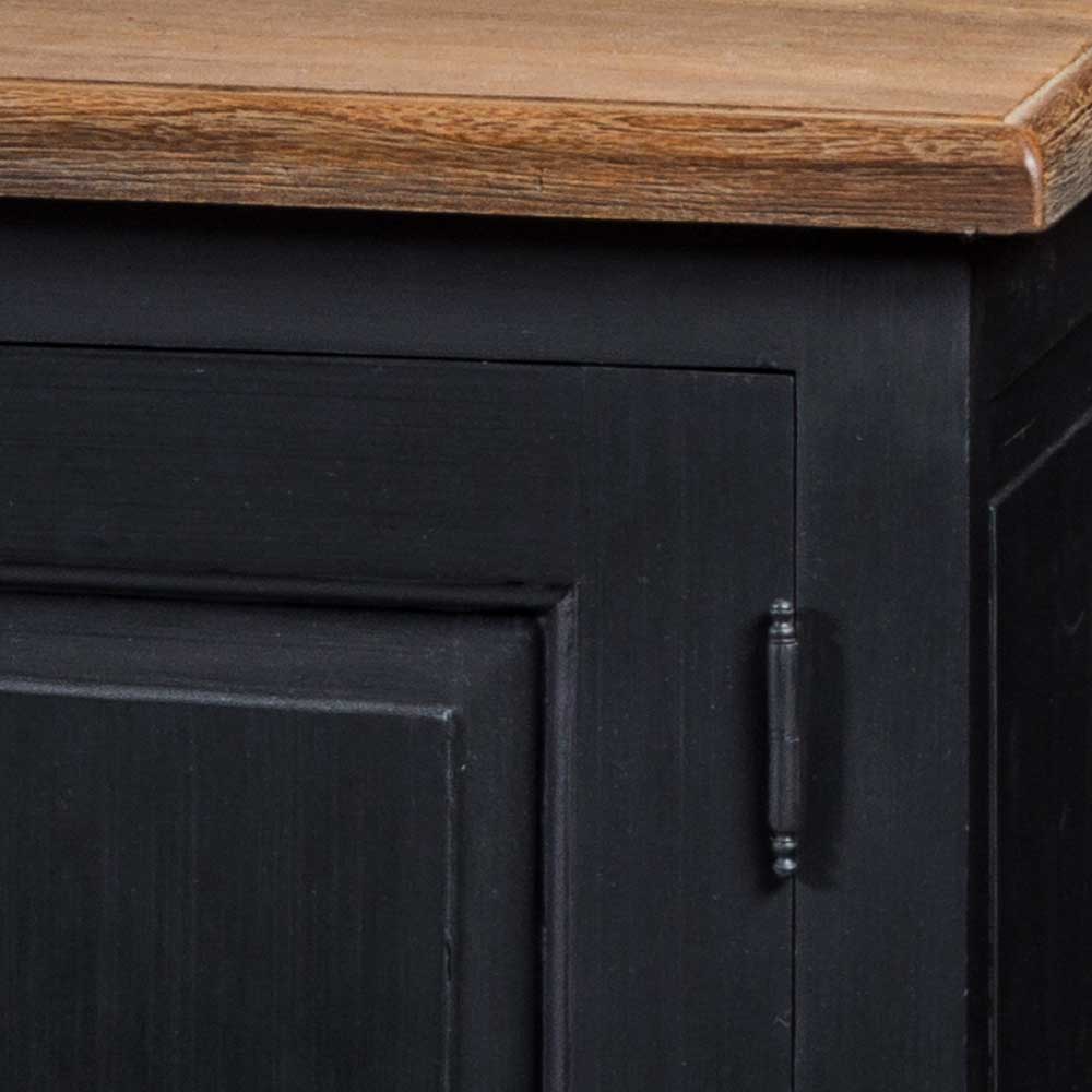 220x96x53 Vintage Design Anrichte in Schwarz - Niovan