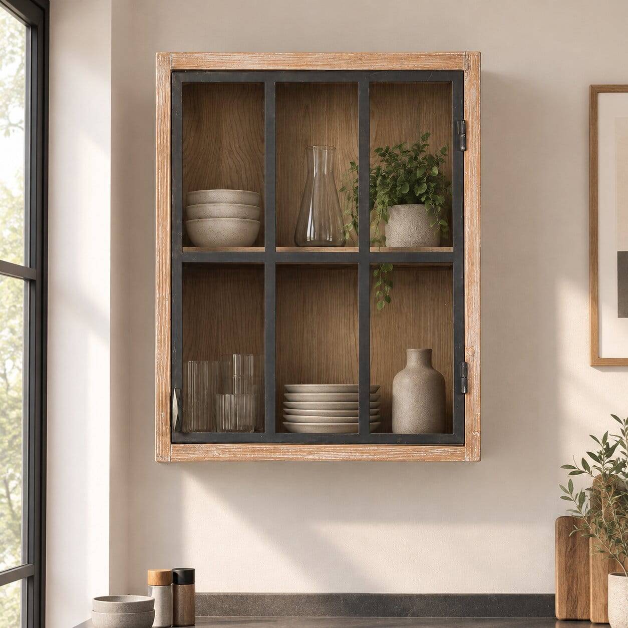Landhausstil-Hängeschrank Ashvills aus Kiefer Massivholz